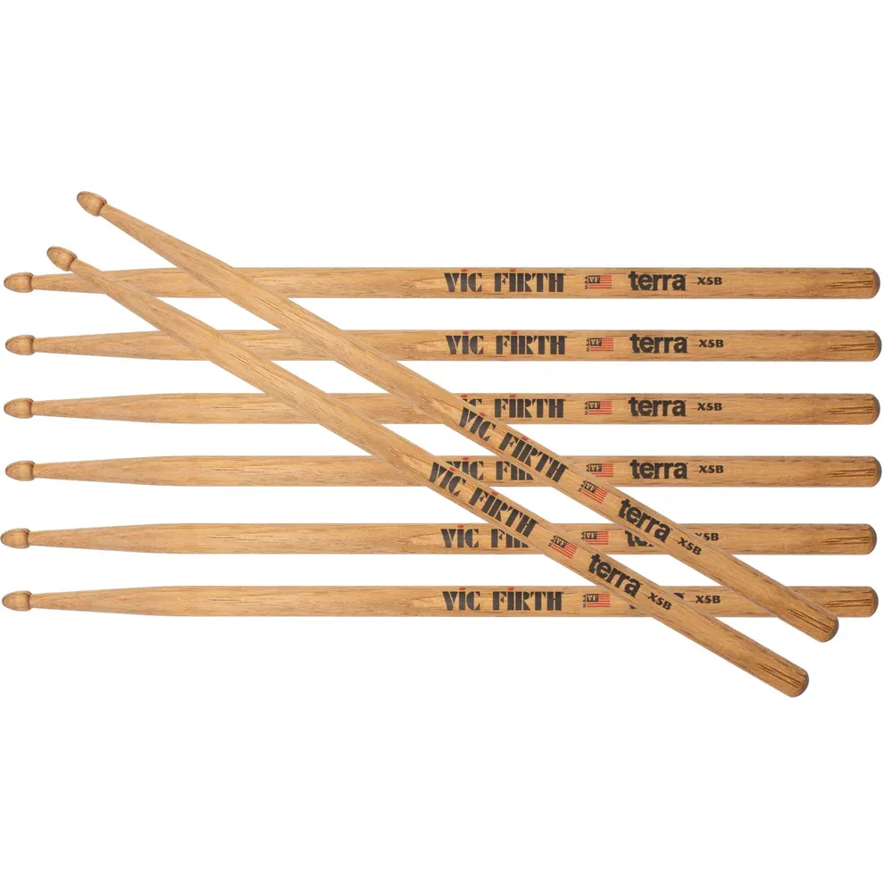 Pack de baquetas Vic Firth American Classic X5BT Terra Series 4 pares - PX5BT4PK PACK BAQUETAS MADERA AMERICAN CLASSIC TERRA SERIES PACK 5B VIC FIRTH